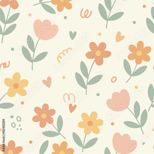 seamless pattern with flowers