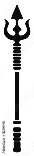 Trident Silhouette Indian Mythology Symbol Hindu God Shiva Weapon Traditional Icon