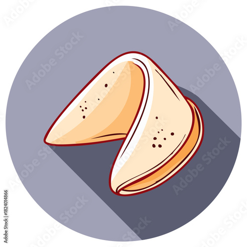 Colorful Fortune Cookie Vector Icon Design for Cultural Themes and Good Luck Wishes