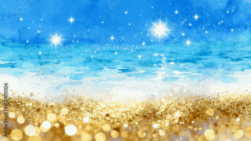 Muted Noel Glitter Bokeh Gold Background isolated watercolor vector illustration svg