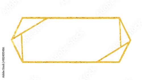 Gold angular geometric rectangle frame