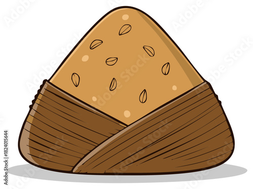 Traditional Chinese Zongzi Rice Dumpling Cartoon Illustration