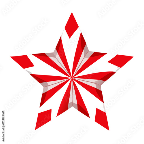 Red and white pinwheel holiday star