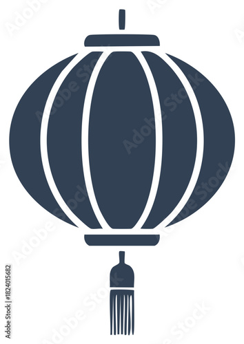 Traditional Chinese lantern icon with hanging tassel representing Asian culture and festivities