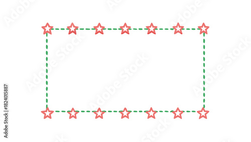 Star border rectangular dotted frame