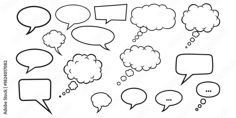 Fototapeta premium Collection of speech and thought bubble
