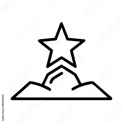 Epiphany gold star on hill icon