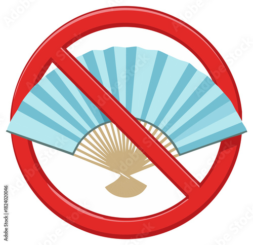 No Folding Fan Symbol Illustration Forbidden Item Icon