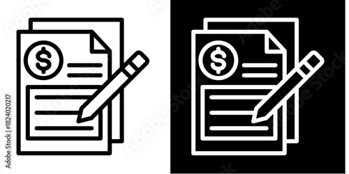 Valuation Icon Set White Style Collection
