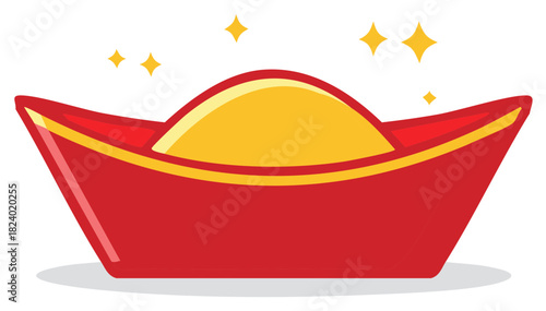 Auspicious Gold Ingot for Chinese New Year Celebration Decoration