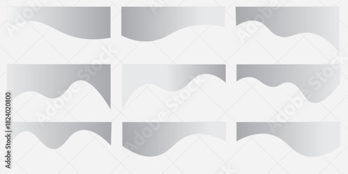 Collection of dividers shape templates. Modern separator header for website and app. Curve lines, wave collection of abstract design element for top and bottom page web site.