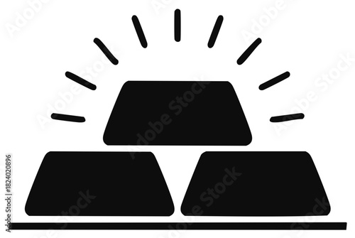 Stacked Bars of Precious Metal Vector Illustration of Wealth