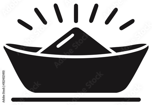 Radiant traditional Chinese gold ingot icon for wealth fortune and financial success