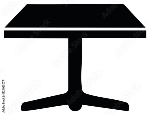 Black silhouette illustration of a modern table with a minimalist design