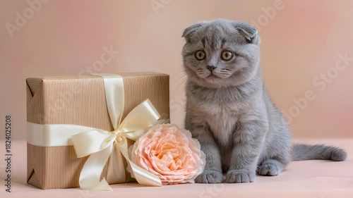 Kitten and Gift Box
