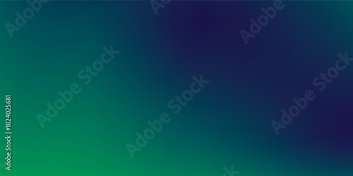 Abstract blurred gradient mesh green background in dark blue.