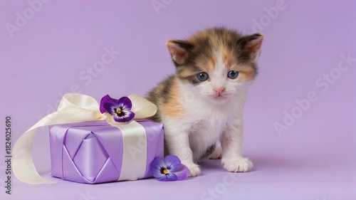 Kitten and Gift Box