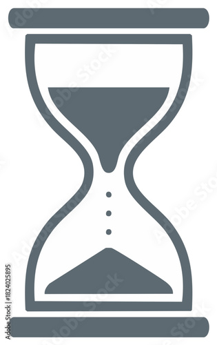 Minimalist hourglass sand timer showing passage of time deadline management concept symbol