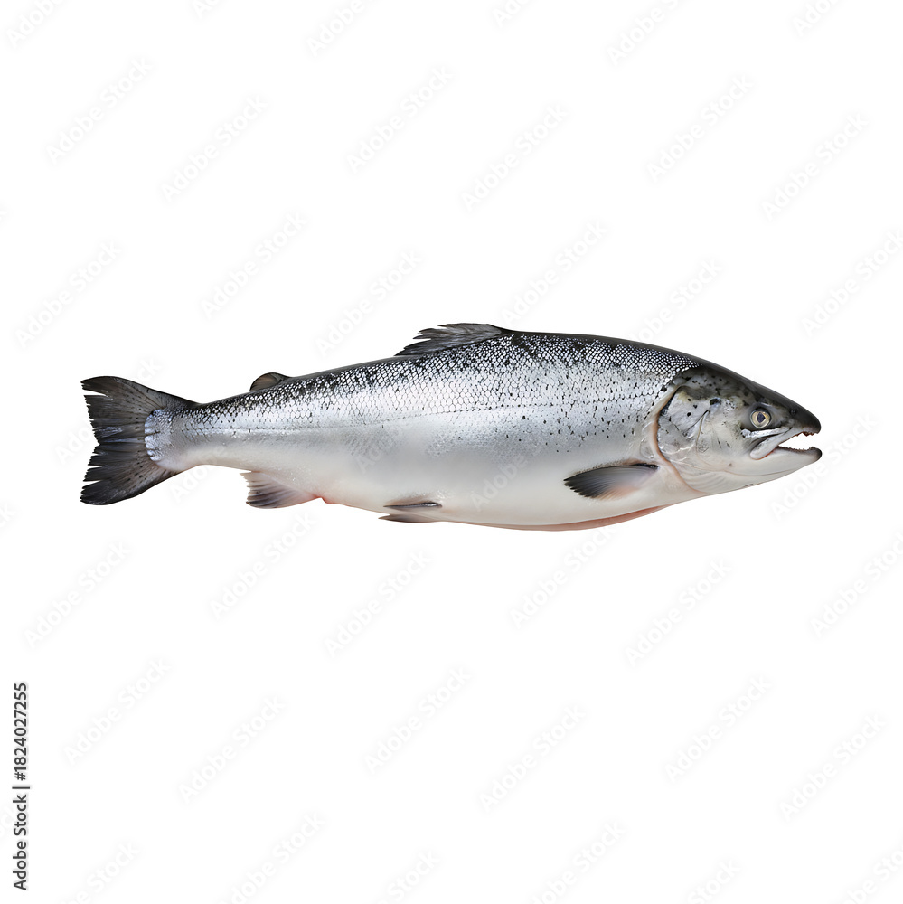Obraz premium Fresh Whole Salmon Isolated on White