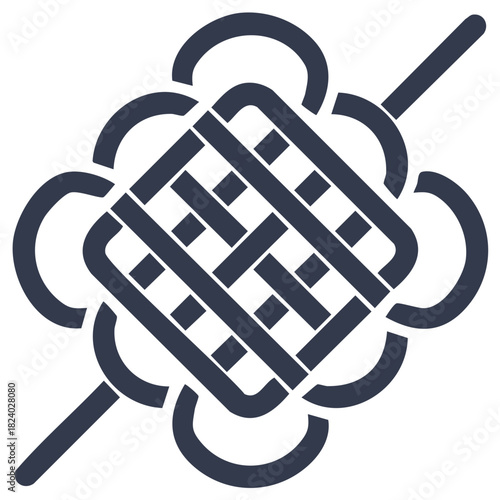 Elegant symmetrical Chinese endless knot design a cultural good luck symbol with interwoven lines