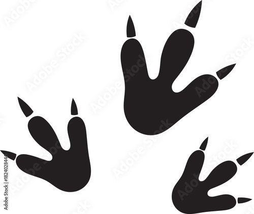 Prehistoric animal track symbol illustration