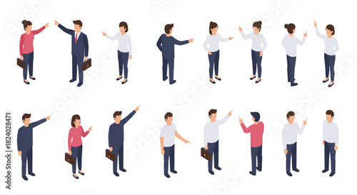 Isometric office conflict: diverse characters in collaborative work settings