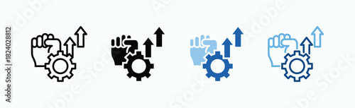 Revolution Icon Sheet Multiple Style Collection Isolated Vector