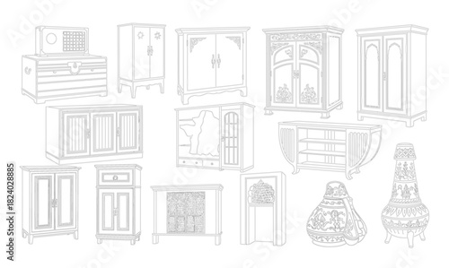 Abstract geometric shapes with vibrant color palette