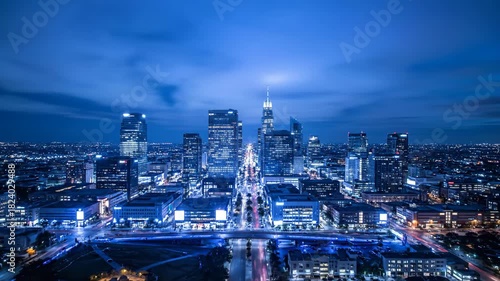 Wallpaper Mural Cityscape at dusk with glowing lights and modern buildings. Torontodigital.ca