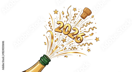 Celebrate 2026 with a burst of golden joy, perfect for new year promotions