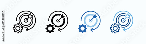 Overcoming Icon Sheet Multiple Style Collection Isolated Vector