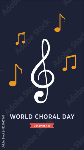 World choral day flyer illustration