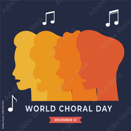 World choral day flyer illustration