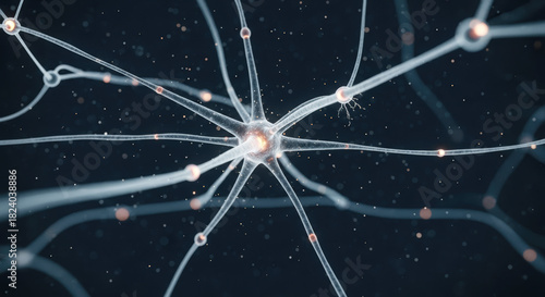 A close up of a brain with many neurons