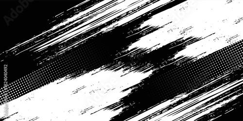 Vector striped pattern, grunge stripe seamless background, black and white brush strokes. grungy stripes. EPS 10