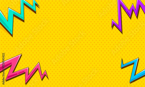 comic cartoon pop art in yellow background 