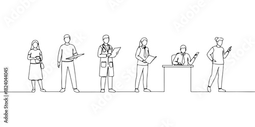 A single continuous line of a person and their changing roles in society, symbolizing changing gender roles, vector illustrator