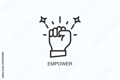 Empower Icon Or Logo Isolated Vector Illustration