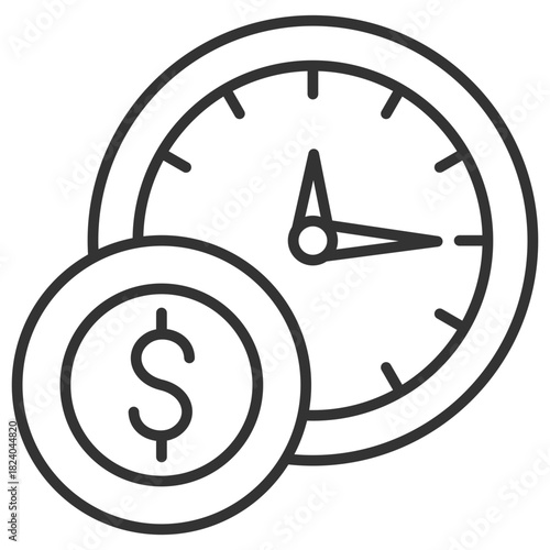 Hourly Rate Outline Icon