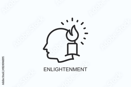Enlightenment Icon Or Logo Isolated Vector Illustration