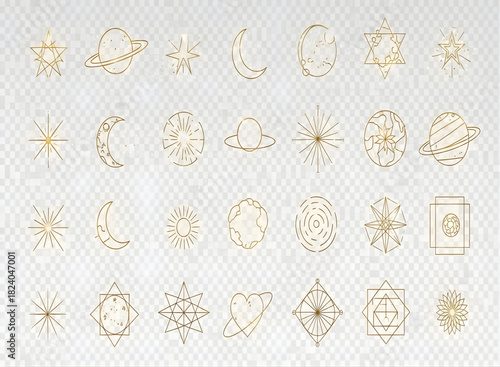 Celestial icons set