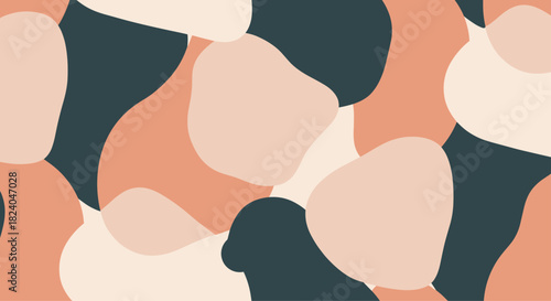 Modern abstract background design featuring large overlapping organic shapes in a stylish and contemporary color palette.