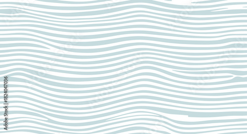 Abstract background with a seamless pattern of hand-drawn wavy horizontal lines in a soft pastel blue color on white.