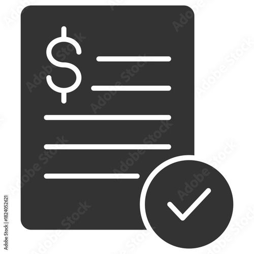 Paycheck Glyph Icon