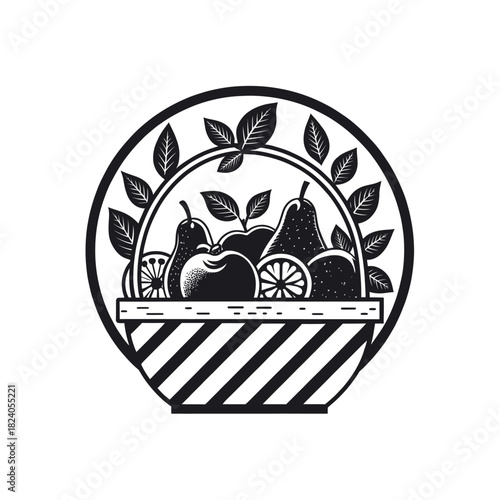 fruits silhouette logo vector line art logo design