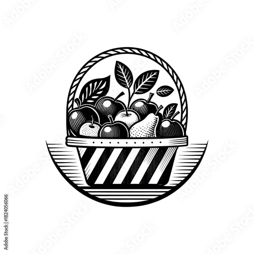 fruits silhouette logo vector line art logo design