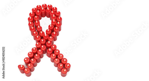 Illuminating solidarity: Red candle ribbon symbolizing awareness and support for a cause
