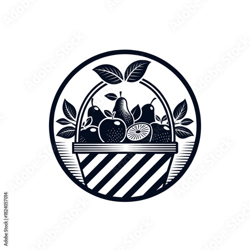 fruits silhouette logo vector line art logo design