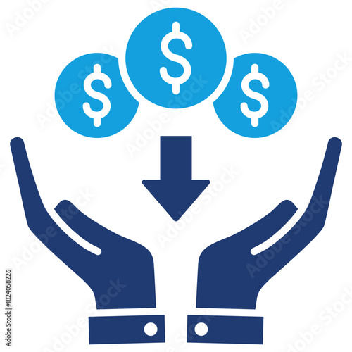 Passive Income Flat Blue Icon