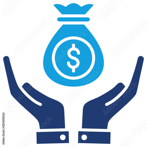 Saving Flat Blue Icon